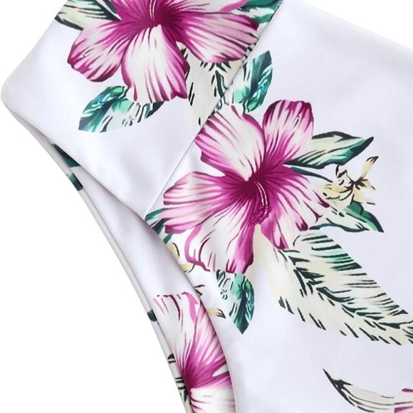 ZAFUL Women’s High Cut One Piece  Swimsuit Floral Print Size L - Picture 2 of 11